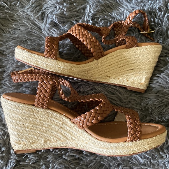 Kate Spade brown fay braided leather wedge sandals - Picture 9 of 13